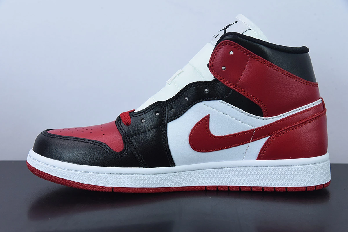 Fit Sporting Goods Air Jordan 1 Mid Bred Toe White/Black-Red BQ6472-079 For Sale 3 Fit Sporting Goods Air Jordan 1 Mid Bred Toe White/Black-Red BQ6472-079 For Sale - Image 3