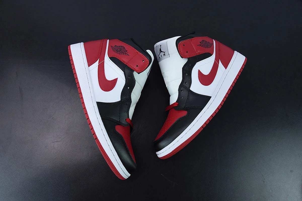 Fit Sporting Goods Air Jordan 1 Mid Bred Toe White/Black-Red BQ6472-079 For Sale 4 Fit Sporting Goods Air Jordan 1 Mid Bred Toe White/Black-Red BQ6472-079 For Sale - Image 4