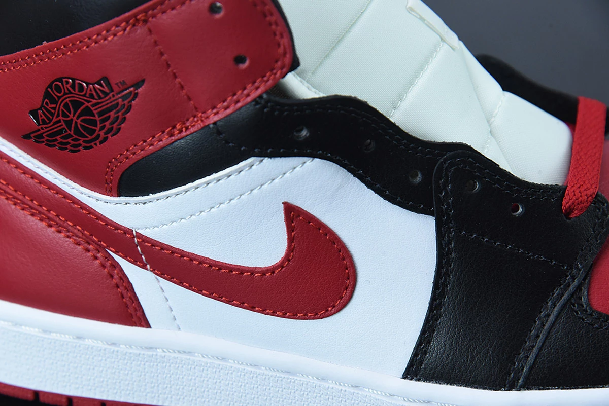 Fit Sporting Goods Air Jordan 1 Mid Bred Toe White/Black-Red BQ6472-079 For Sale 6 Fit Sporting Goods Air Jordan 1 Mid Bred Toe White/Black-Red BQ6472-079 For Sale - Image 6
