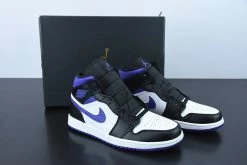 Fit Sporting Goods Air Jordan 1 Mid “White/Black/Court Purple” 554724-095 For Sale