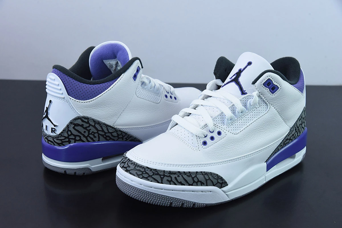 Fit Sporting Goods Air Jordan 3 White/Black-Dark Iris-Cement Grey For Sale 4 Fit Sporting Goods Air Jordan 3 White/Black-Dark Iris-Cement Grey For Sale - Image 4