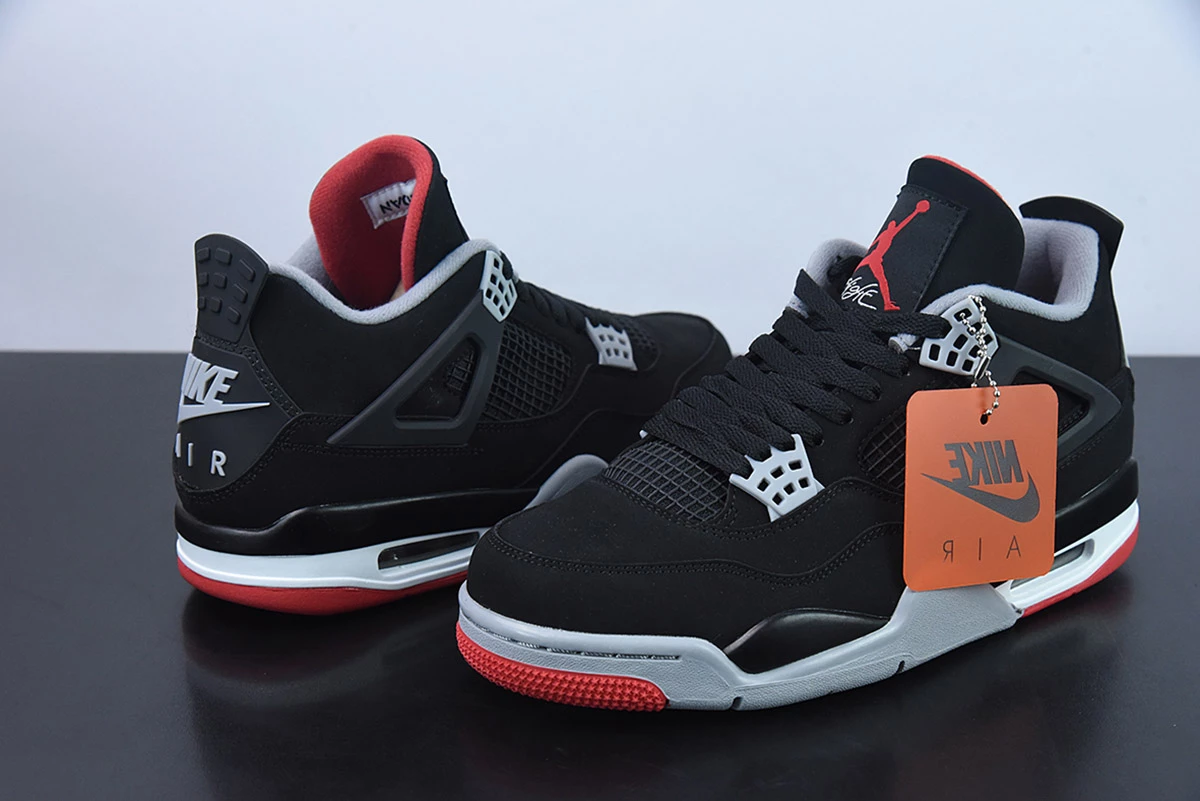 Fit Sporting Goods Air Jordan 4 Retro OG ‘Bred’ Black/Cement Grey-White-Fire Red 4 Fit Sporting Goods Air Jordan 4 Retro OG ‘Bred’ Black/Cement Grey-White-Fire Red - Image 4