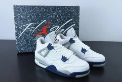 Fit Sporting Goods Air Jordan 4 White/Midnight Navy-Light Smoke Grey-Fire Red DH6927-140 For Sale