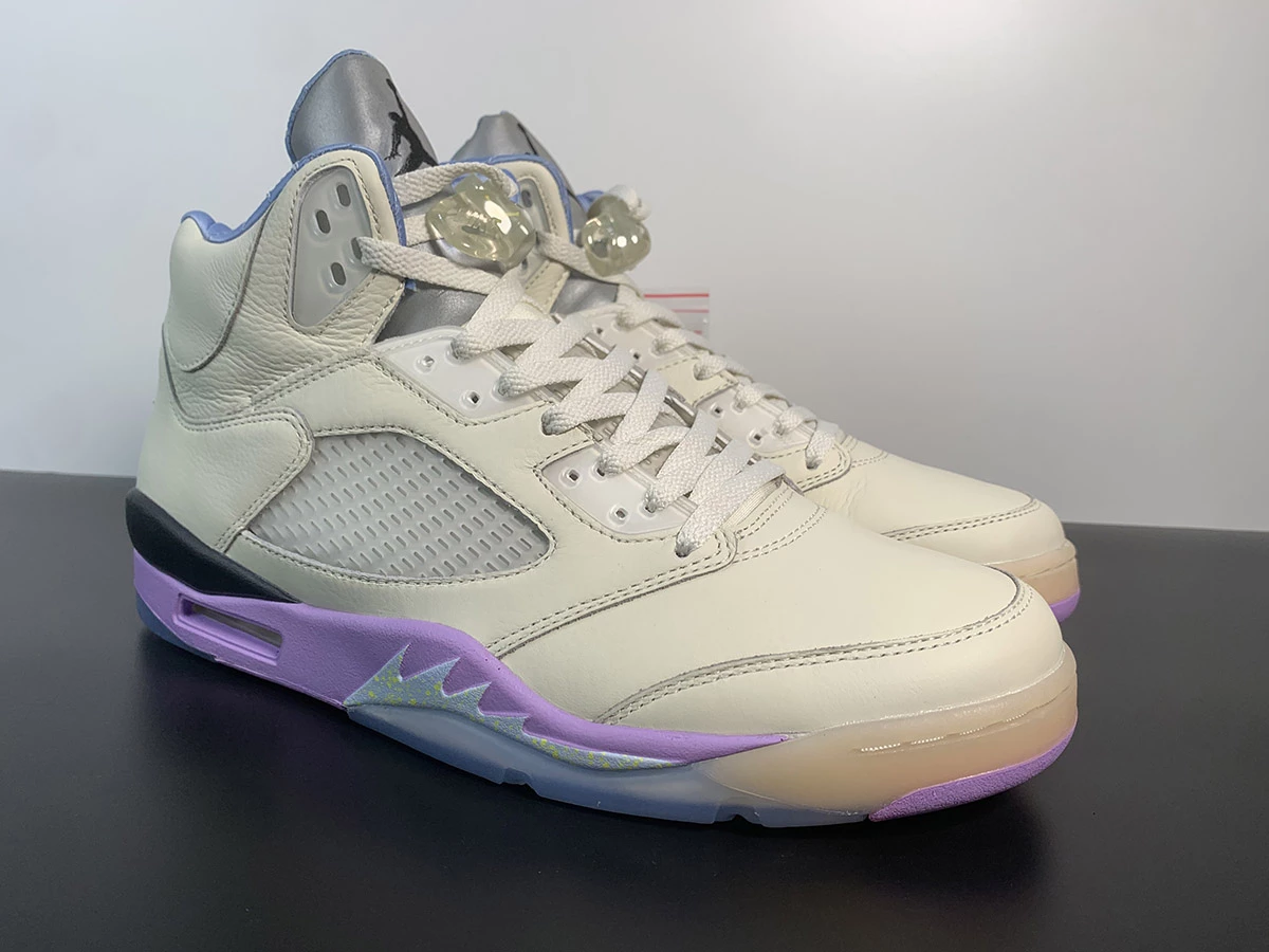 Fit Sporting Goods DJ Khaled X Air Jordan 5 We The Best Sail/Washed Yellow-Violet Star For Sale 9 Fit Sporting Goods DJ Khaled X Air Jordan 5 We The Best Sail/Washed Yellow-Violet Star For Sale - Image 9