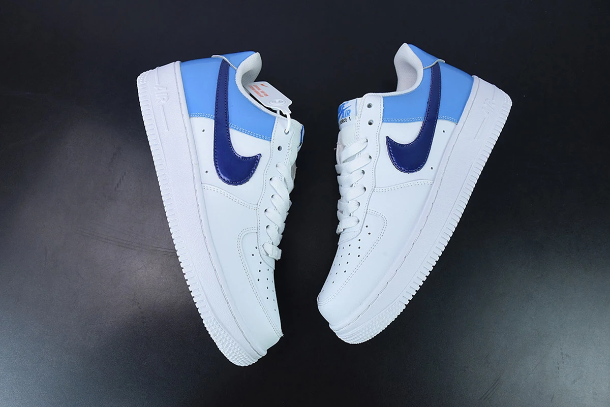 Fit Sporting Goods Nike Air Force 1 Low Blue Patent Swooshes DJ9942-400 For Sale 4 Fit Sporting Goods Nike Air Force 1 Low Blue Patent Swooshes DJ9942-400 For Sale - Image 4