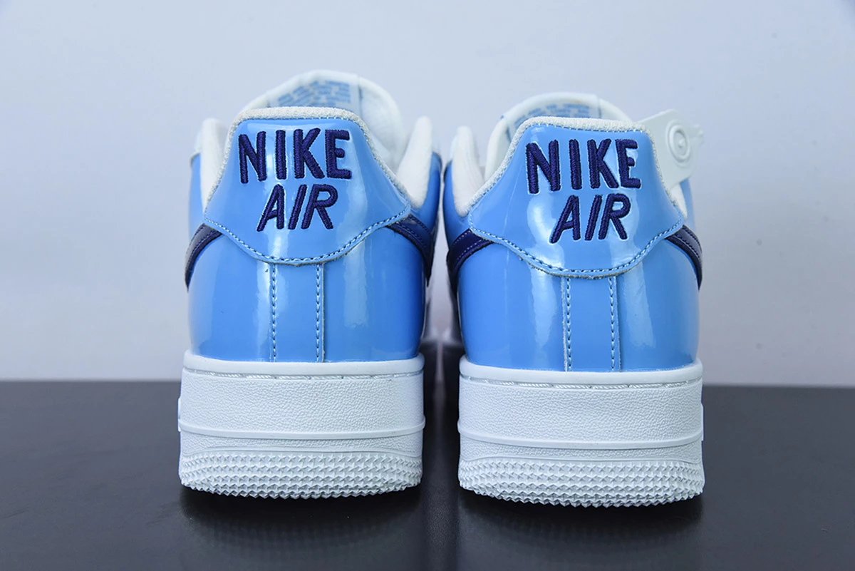 Fit Sporting Goods Nike Air Force 1 Low Blue Patent Swooshes DJ9942-400 For Sale 8 Fit Sporting Goods Nike Air Force 1 Low Blue Patent Swooshes DJ9942-400 For Sale - Image 8