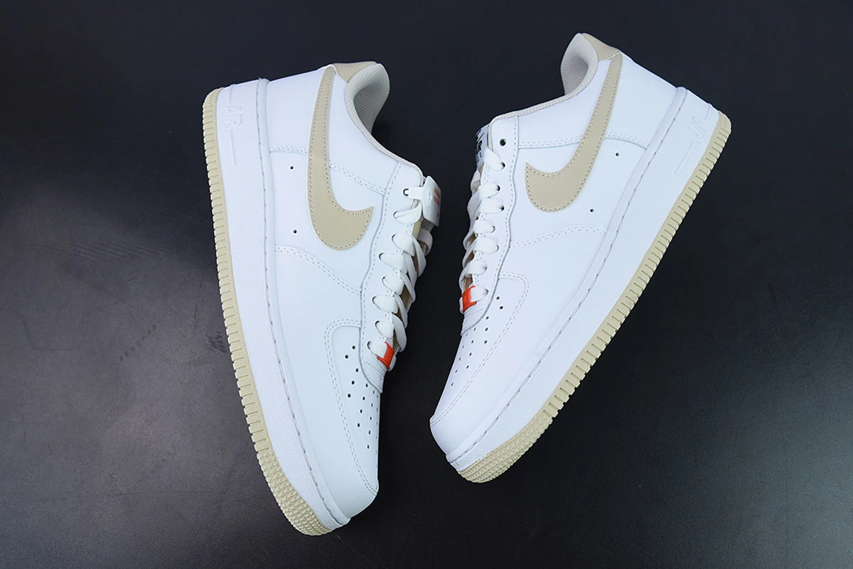 Fit Sporting Goods Nike Air Force 1 Low White/Rattan-Team Orange-Coconut Milk For Sale 4 Fit Sporting Goods Nike Air Force 1 Low White/Rattan-Team Orange-Coconut Milk For Sale - Image 4