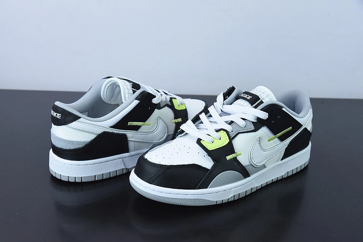 Fit Sporting Goods Nike Dunk Low Scrap Black/White/Wolf Grey/LT Lemon Twist For Sale 5 Fit Sporting Goods Nike Dunk Low Scrap Black/White/Wolf Grey/LT Lemon Twist For Sale - Image 5